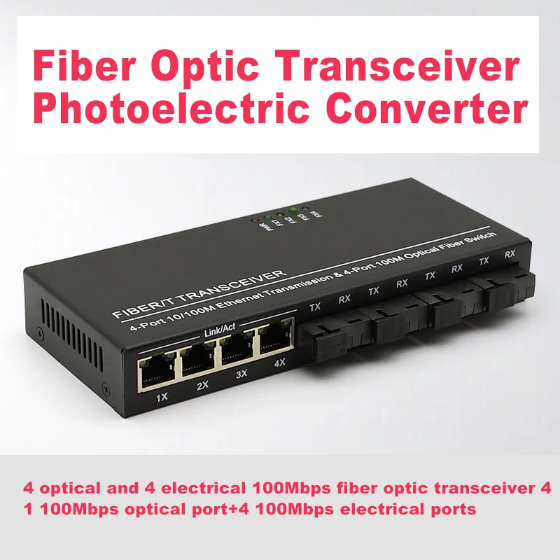 

Fiber Optic Transceivers Optical Converters,Ethernet Fiber Optic Switch, 20KM Ethernet Fiber Optic Transceiver, 4 Optical Ports