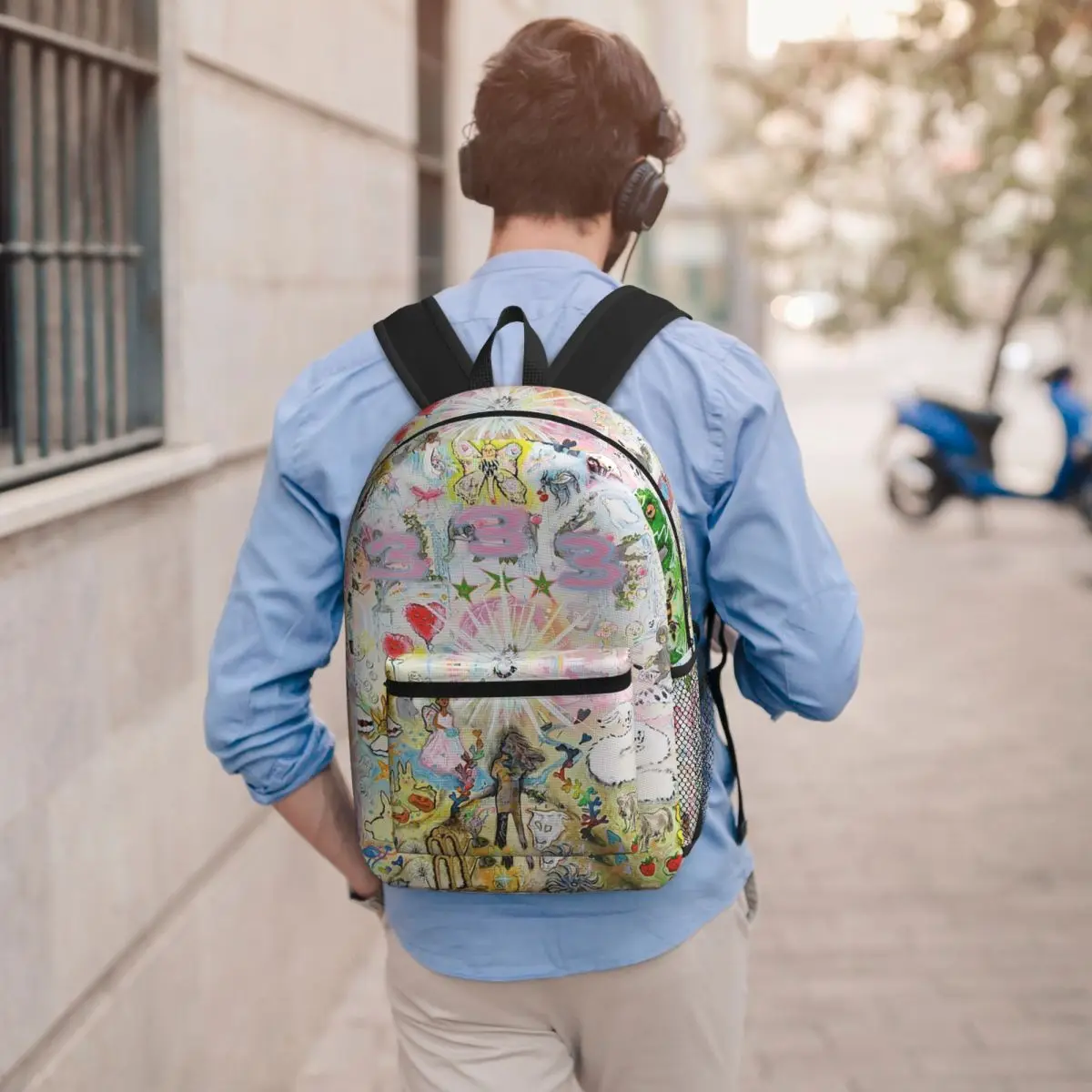 Drain Gang Bladee 333 Album Cov Student Backpack School Bag Hiking Travel Daypack for Boys Girls Bookbag Shoulder Bags