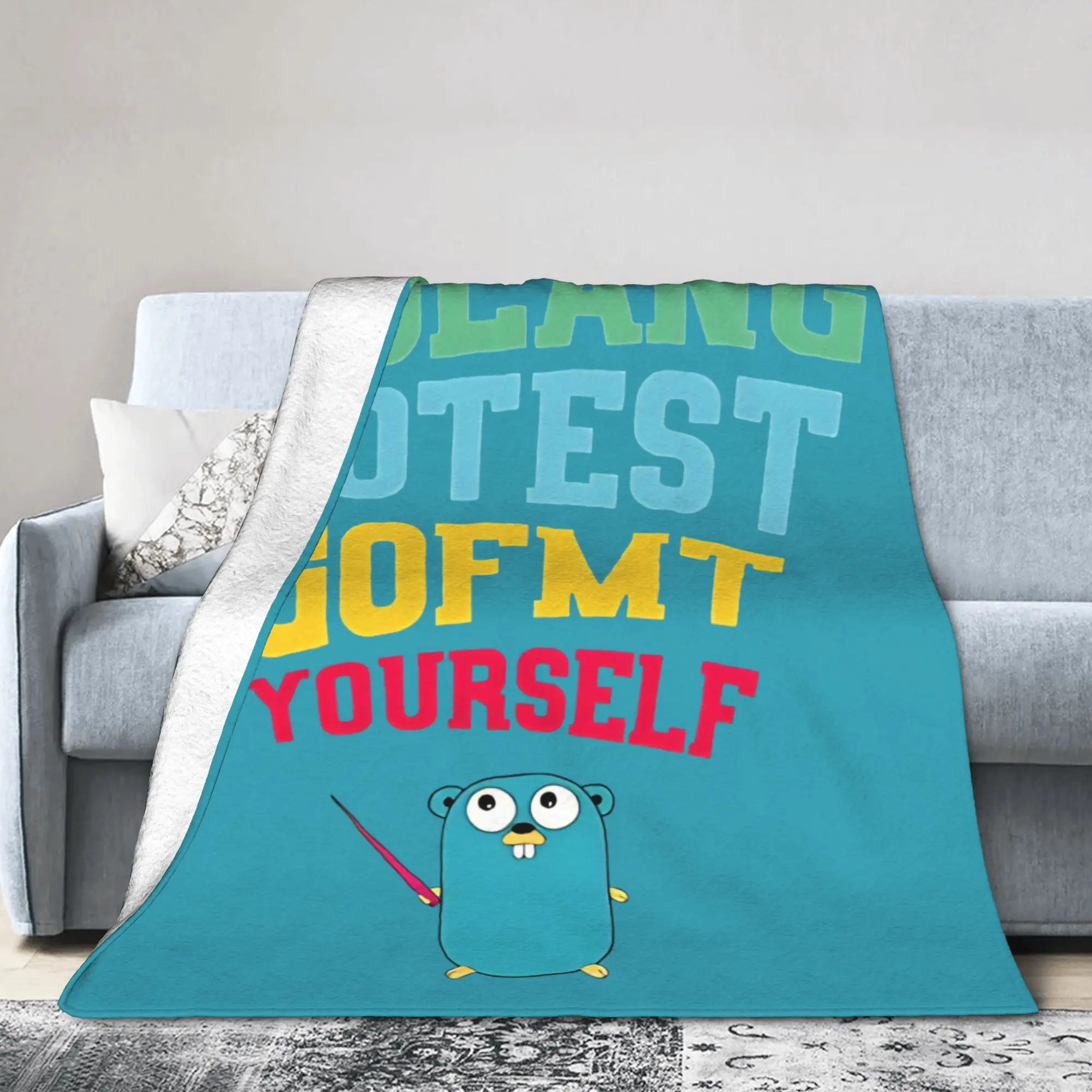 Golang – go test got fmt yourself  Merch Blankets Super Soft Flannel  Throw Blankets Cozy Plush Thin Quilt