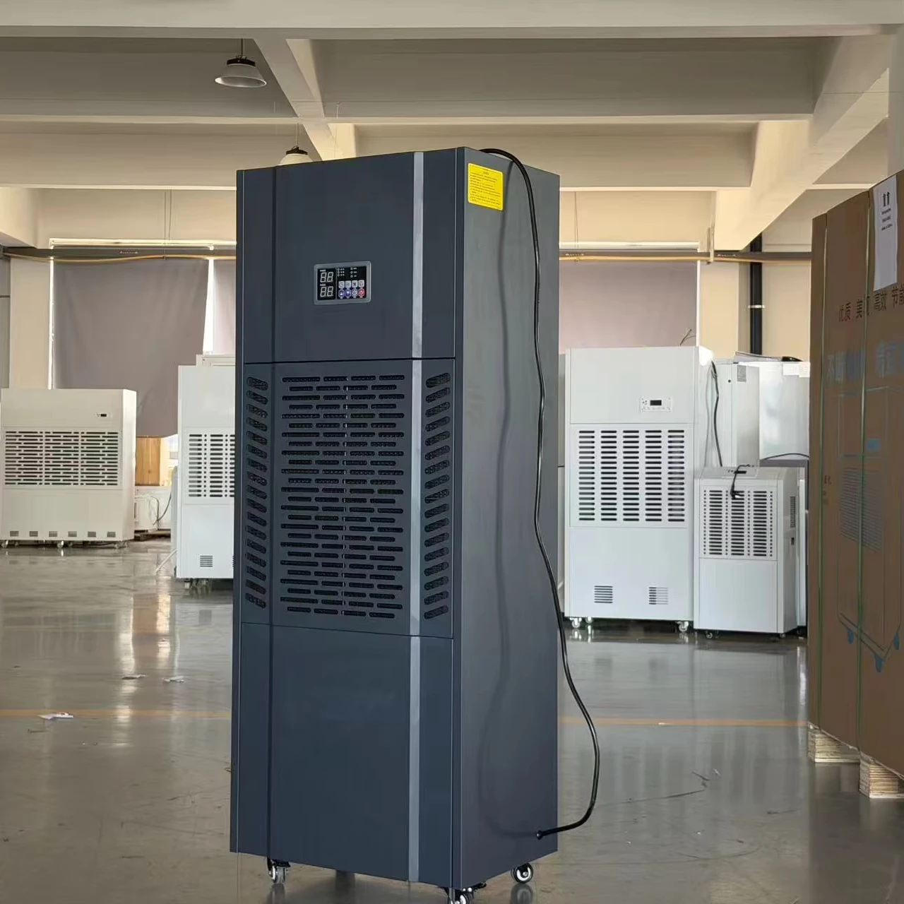 168L Mobile Commercial Refrigerant Dehumidifier, Metal Construction Electronic Controlled Compressor Dehumidifier Auto Defrost