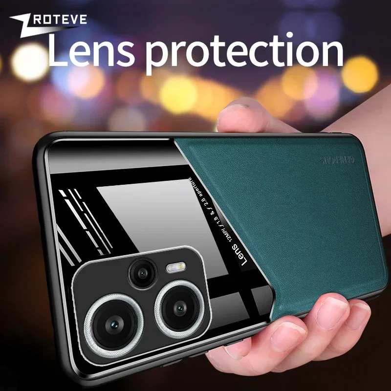 For PocoF5 Case ZROTEVE PU Leather Car Magnetic Hard PC Cover For Xiaomi Poco F6 F5 Pro Xiomi Mi Pocophone F3 F4 GT Phone Cases