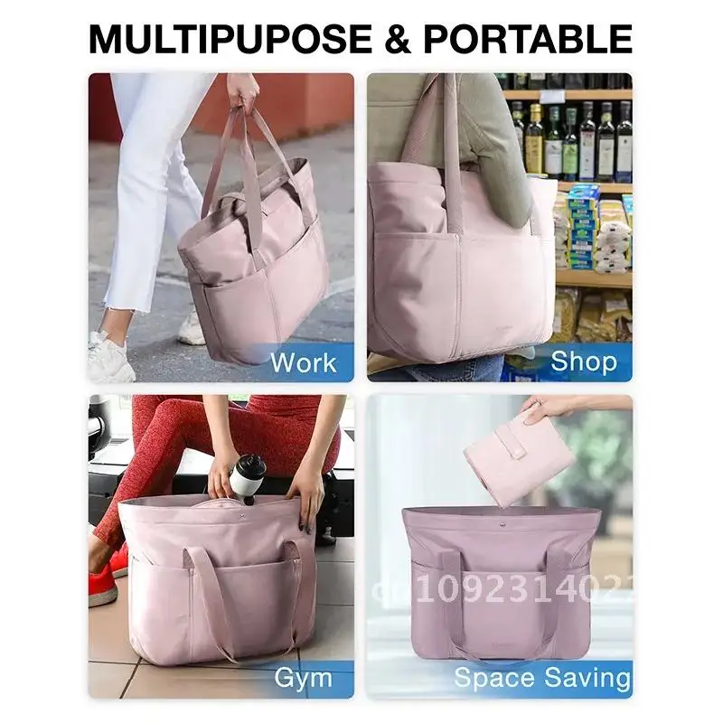 

BAGSMART Large Capacity Tote University for Women Waterproof Foldable Beach Bag Bag for Shoulder Gym Shopping Bags College