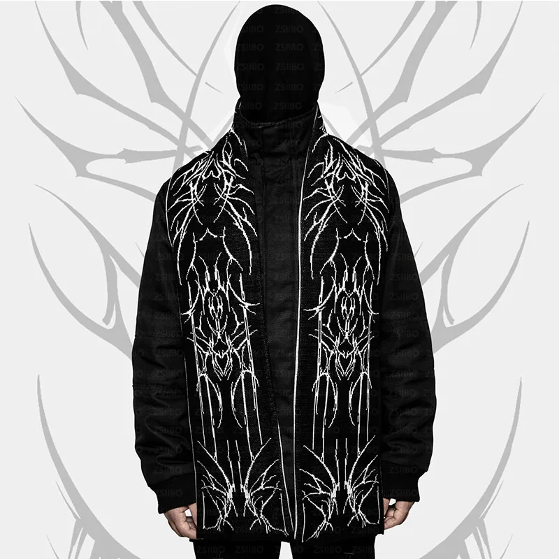 crossborder foreign trade European and American street dark street style new winter warm scarf hand-painted pattern neck warmer