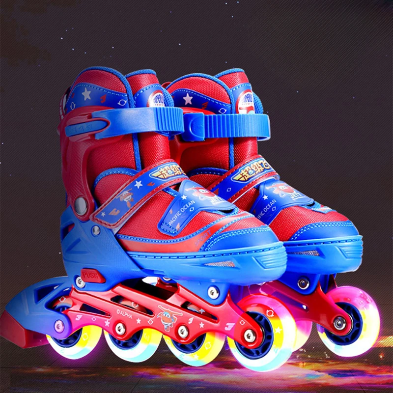 3-12 Years Old Children Kids Skate Shoes Boy Girl Ice Skating Beginner's Protective Gear Size Adjustable Inline Skating Gift