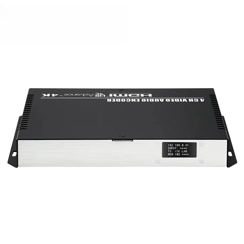 4 Channels HDMI to IP Video Encoder 4K30 HD H265 HEVC H264 IPTV Live Streaming Encoder with SRT/RTMP/RTMPS/HTTP
