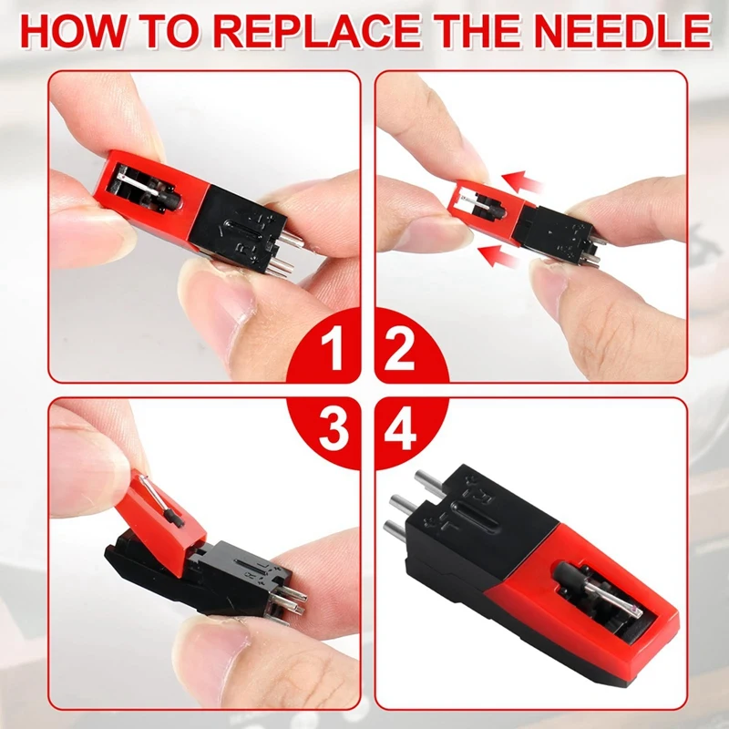 AC88 4pcs Diamond Record Player Stylus Needle Replacement, for Crosley Victrola Turntable Phonograph, Vinyl Needle Replacement