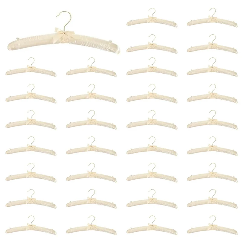 【RECOMMEND】100 Pcs Non-Slip Hanger White Hangers Sweater Hangers Skirt Hangers Padded Hangers For Women Clothing Foam Coat Hange