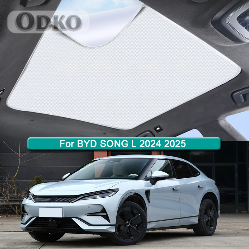 Car Roof Sunshade For BYD SONG L 2024 2025 Electrostatic Adsorption Sunroof Sunshade Skylight Blind Shading Sticker Accessory