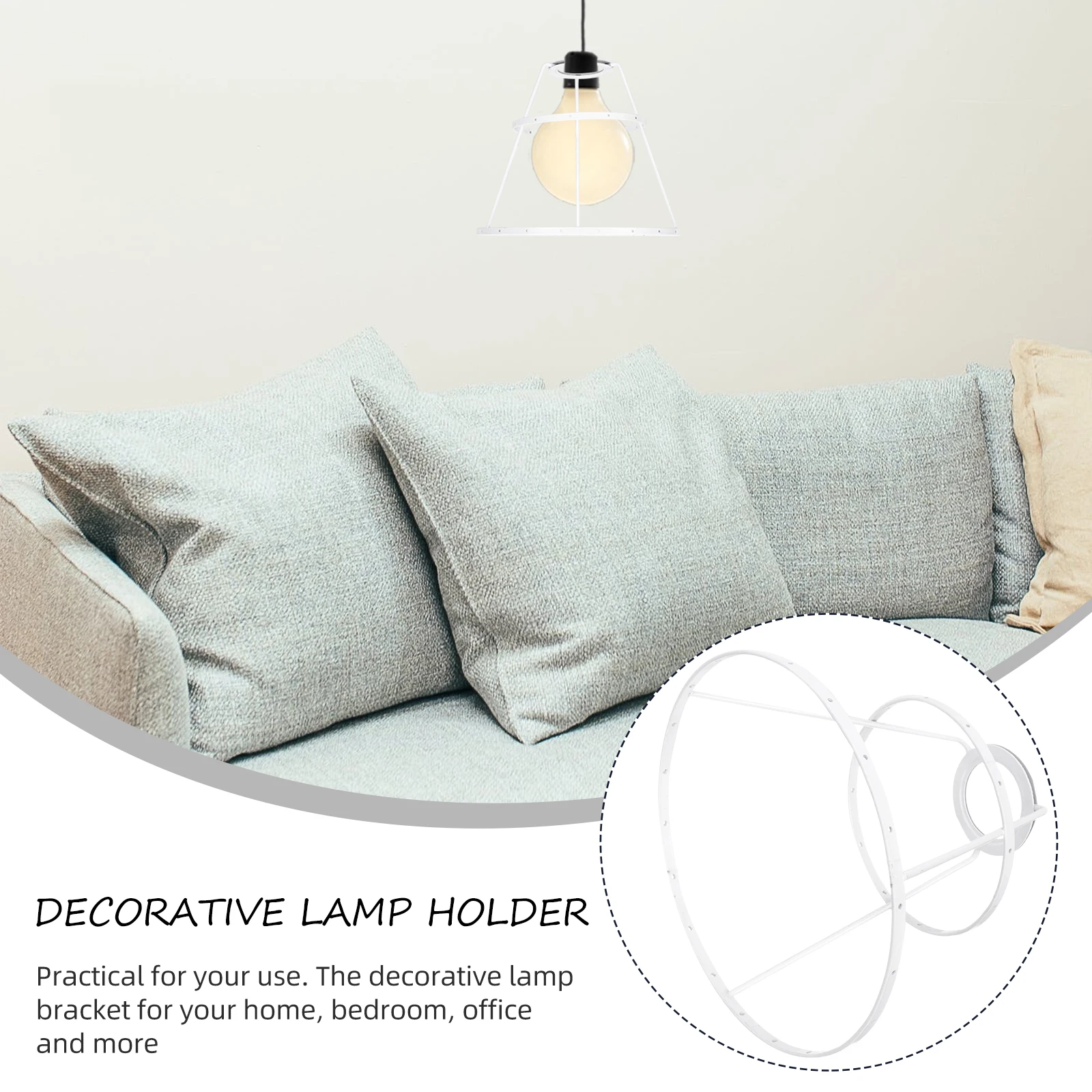 

Premium Iron Lampshade Frame Sturdy Diy Table Light Rack Rustproof Durable For Chandelier Ceiling Lampshade Accessories