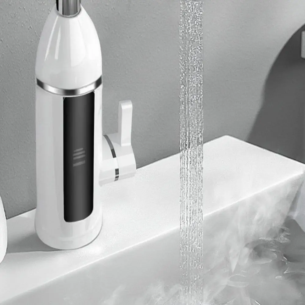 EU Plug Electric Kitchen Water Faucet Instant Hot Heater Tap Digital Temperature Display Sink Mixer For BDISR Tool