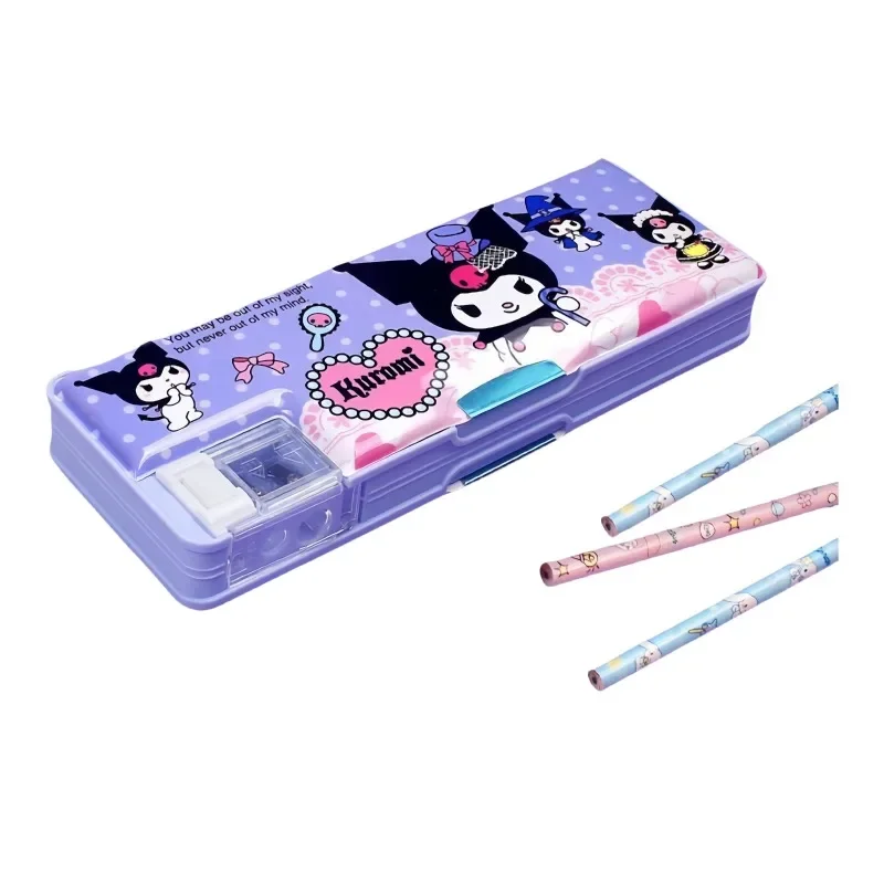 Sanrio Series Stationery Box  Hello Kitty Cartoon Cute Good-looking Multifunctional Stationery Storage Pencil Box Wholesale