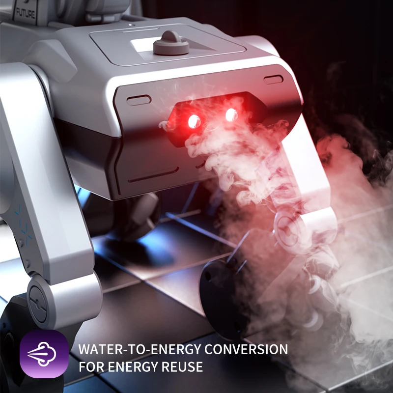 Simulação de detecção de toque inteligente conjunta controle remoto robô cão 2.4g lançamento bala cantar & dança iluminação led andando rc robô cão