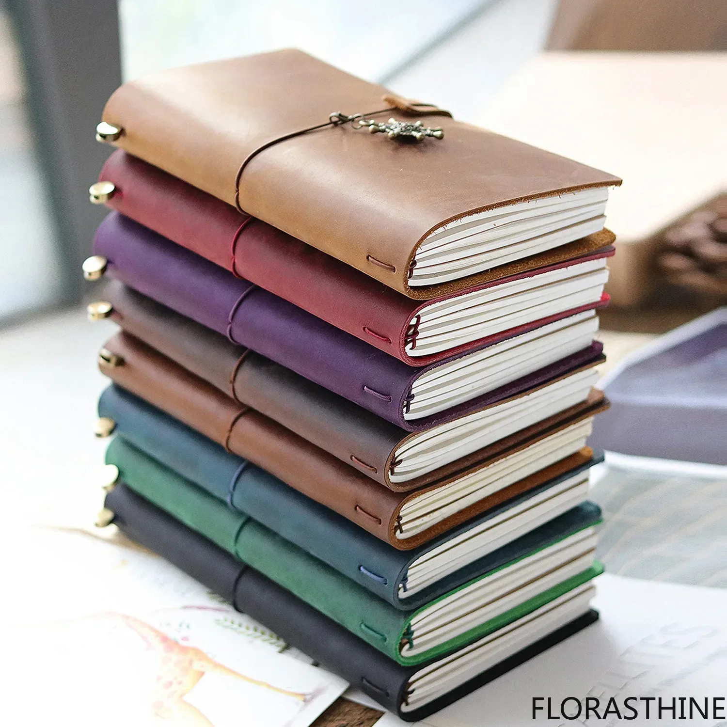 Vintage Genuine Leather Travel Notebook Traveler Diary Trip Handmade Journey Cowhide Sketchbook Planner Replaceable Inner Pages