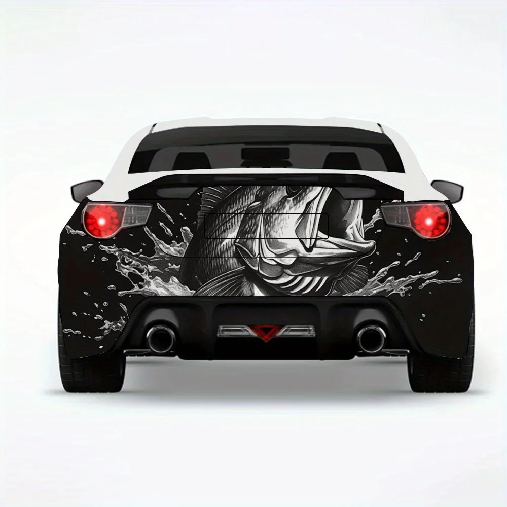 

Наклейка с басовой рыбой, виниловая наклейка на заднюю часть автомобиля, водонепроницаемые самоклеящиеся виниловые наклейки для хвоста и бампера автомобиля, декоративная защита