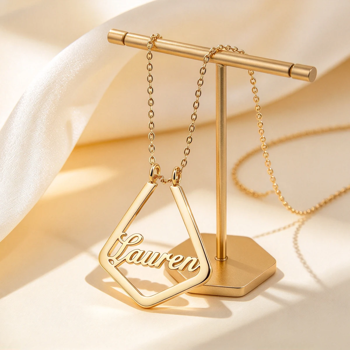 Polygon Hollow Custom Name Necklaces for Women Waterproof Personalized Stainless Steel Necklace Romantic Customized Jewelry