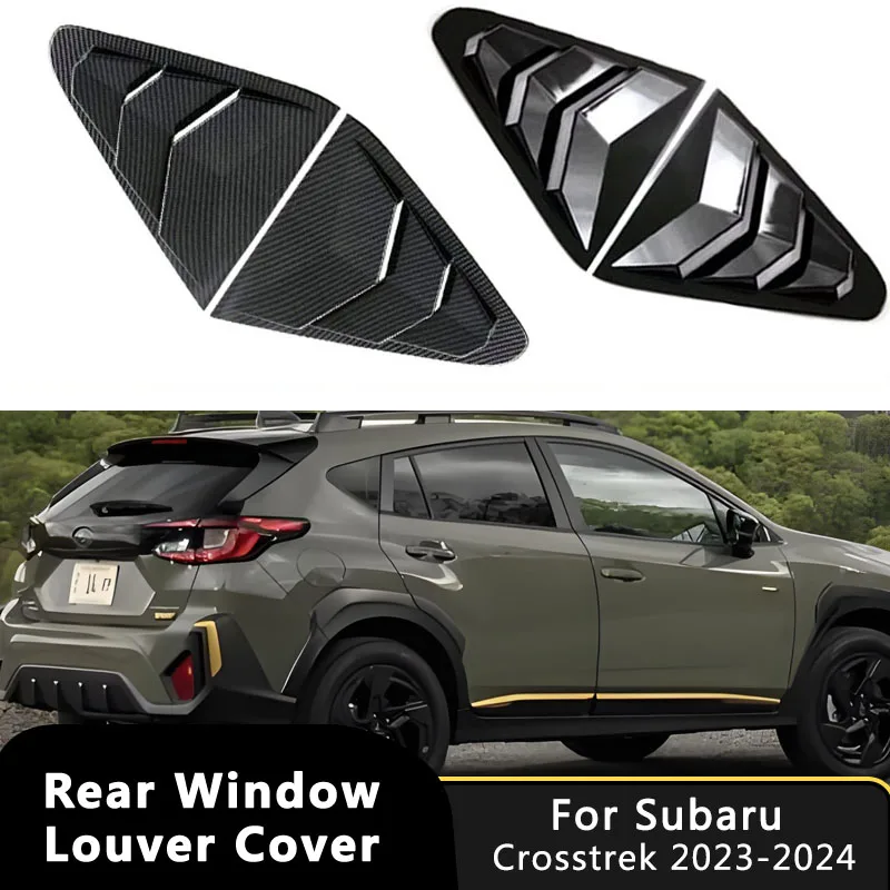 Cubierta de persiana para ventana de ventilación lateral trasera, Panel de puerta lateral embellecedor, tapa ABS para coche Subaru Crosstrek 2023-2024, accesorios para automóvil, 2 uds.