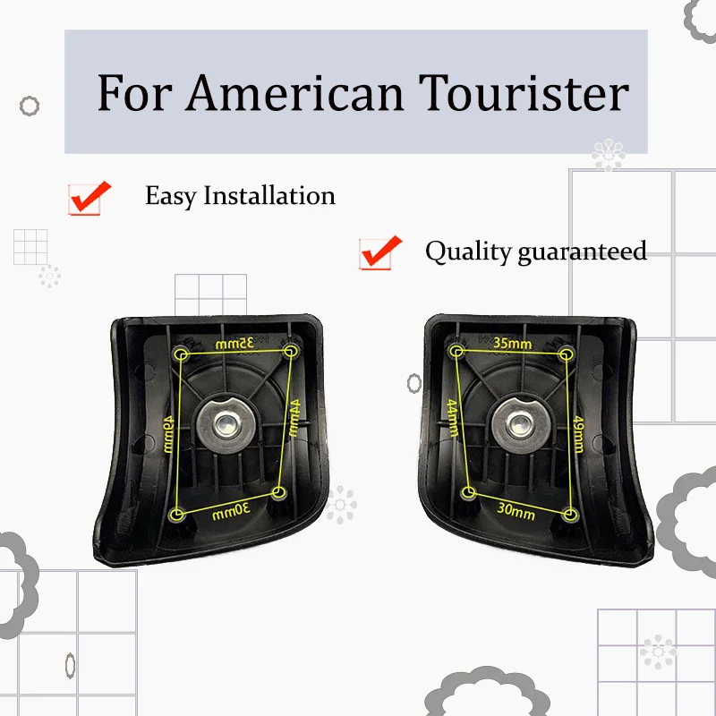 

For American Travel Series Suitcase Replacement Wheels Ultra-quiet Design Anti-slip Wear-resistant Rubber Swivel Wheels