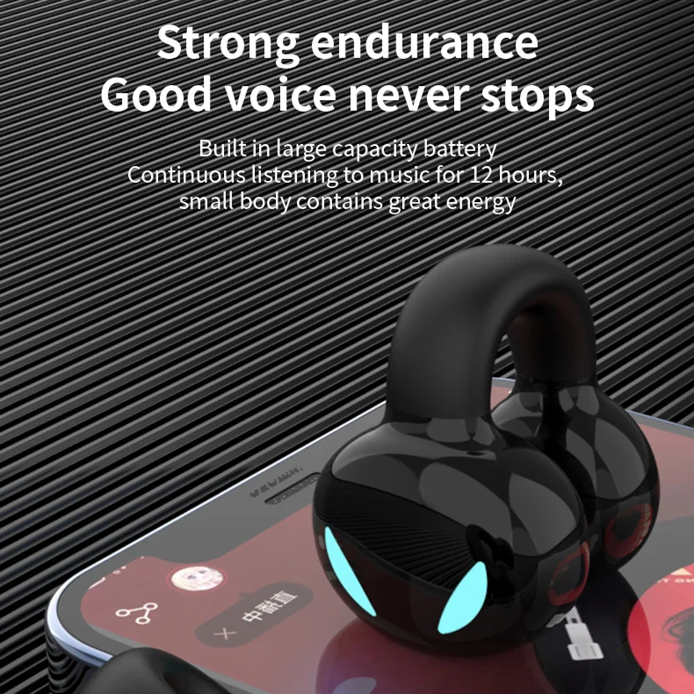 YX03 Bone Conduction Headphone Wireless Bluetooth Headset Earcuffs HiFi Stereo Ear Clip on Ear Earring Sports Ear Hook Earbuds