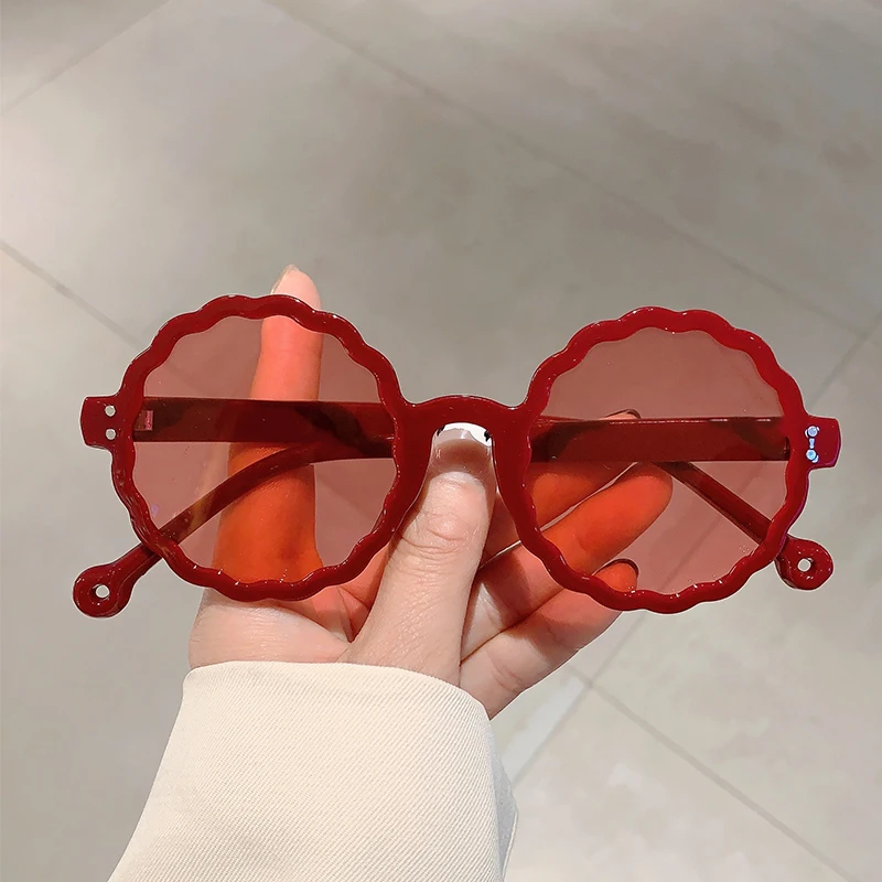 KAMMPT-Lunettes de soleil rondes pour femmes, monture en forme de fleur, style vintage, verres dégradés, nouvelle marque, 2024