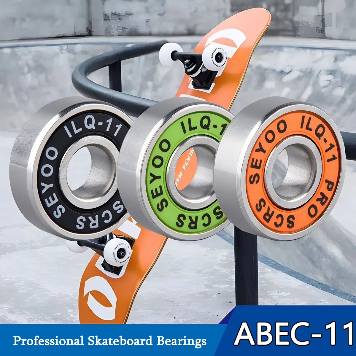 608-abec-11-プロフェッショナルスケートボードベアリング-ダブルシールド-高速-低騒音-スケートボード-ダブルキックデッキ-インラインスケート用