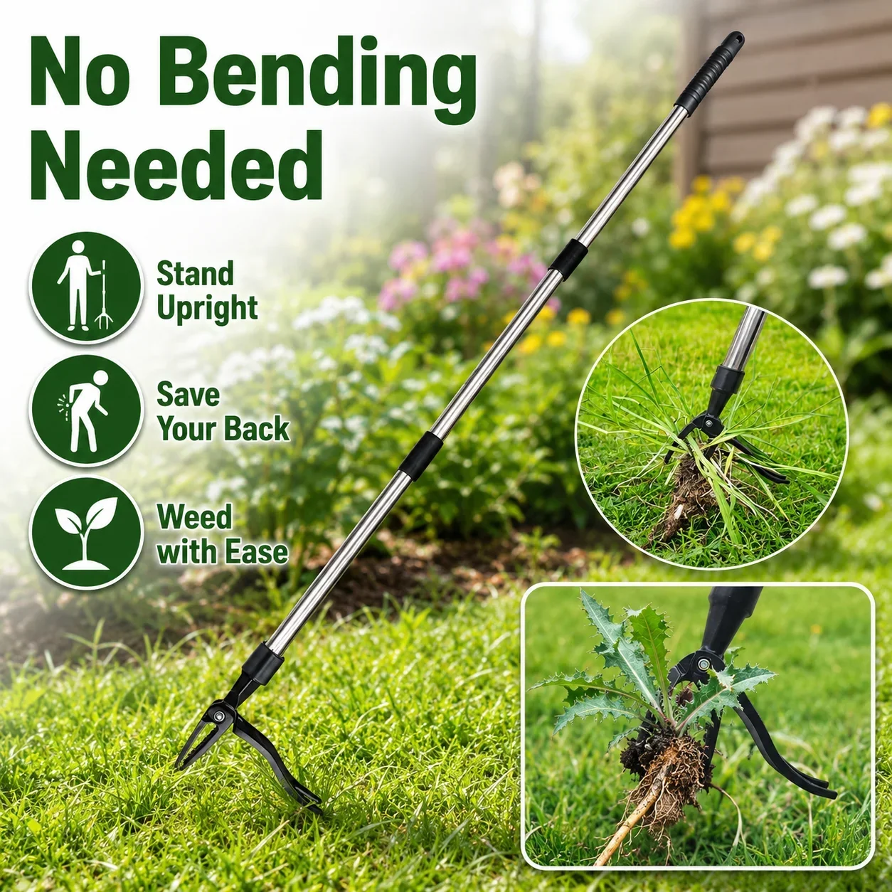Stand Up Weed Puller Tool with Screw Holes Portable Weeding Head Replacement Gardening Digging Weeder Removal Accessory