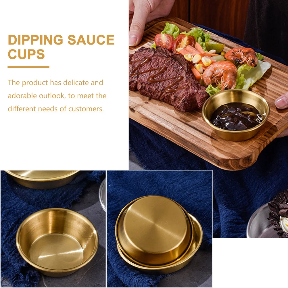 

2Pcs Sauce Dish Stainless Steel Practical Household Dipping Dishes Ideal for Sauce Storage and Snack Serving