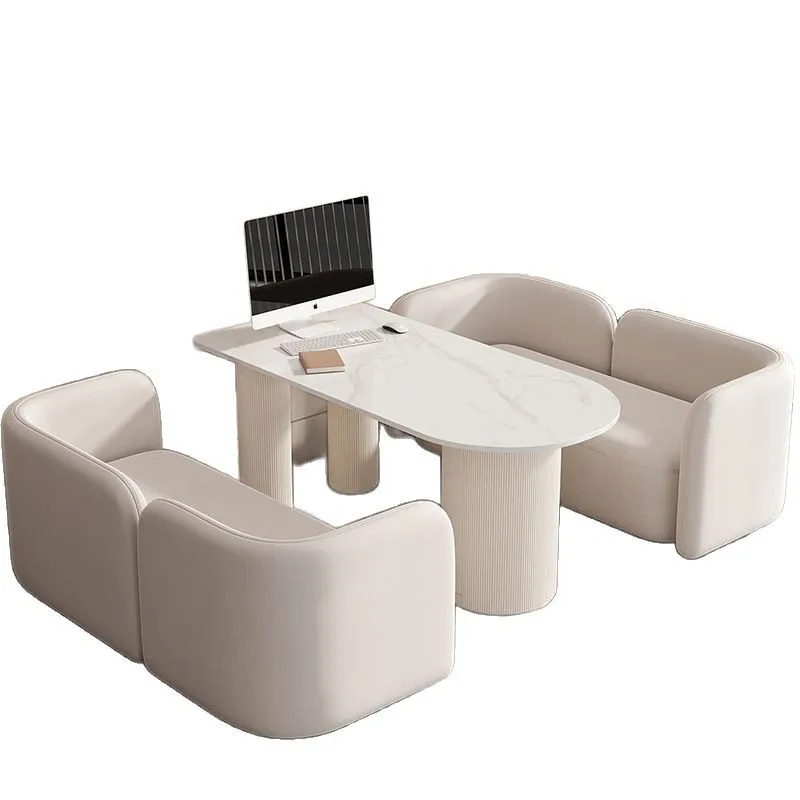

Simple studio booth light luxury reception, beauty salon business reception sofa