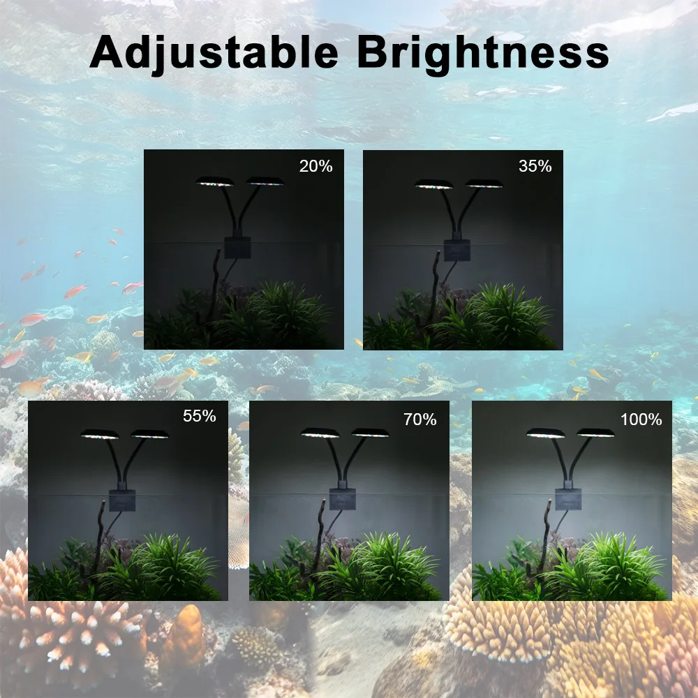 4W\\7W USB Fish Tank Clip Lamp Decorate Led Full Spectrum Control Lamp Algae Lamp Ornamental Small Tank Lighting