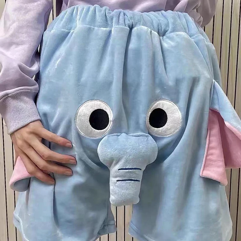 Pajama Elastic Band Funny Little Elephant Loose Short for Couples