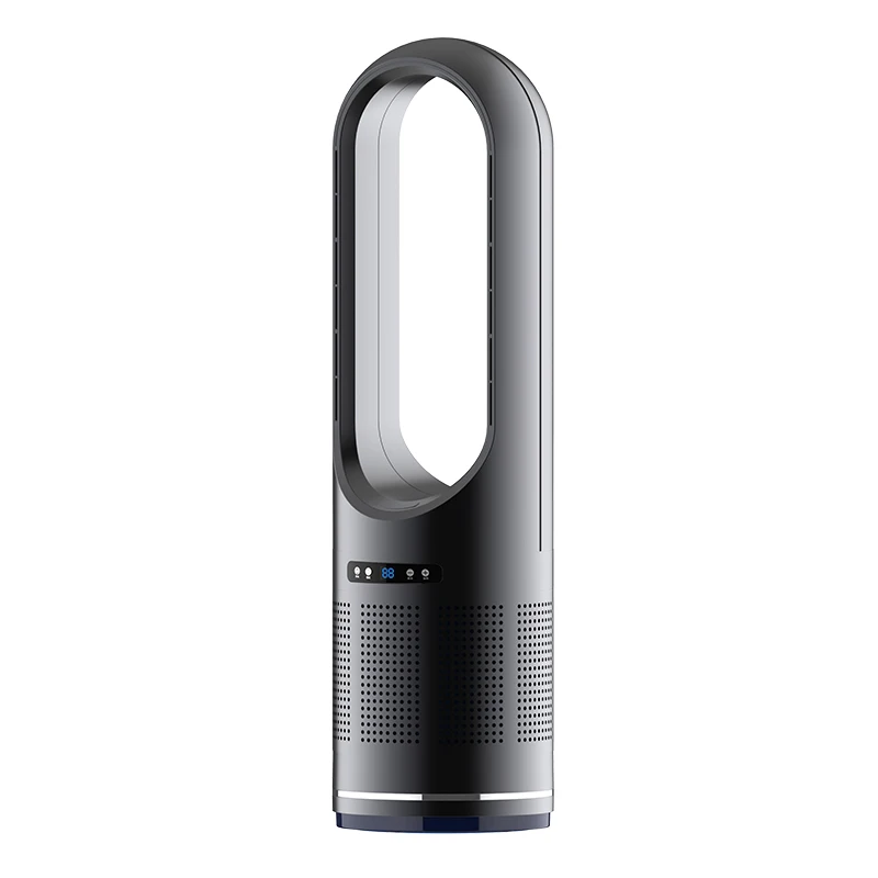 46 Inch Smart Bladeless Tower Fan with HEPA Air Purifier, Remote Control Cooling+Heater Dual‑Use Air Circulator for Home Indoor