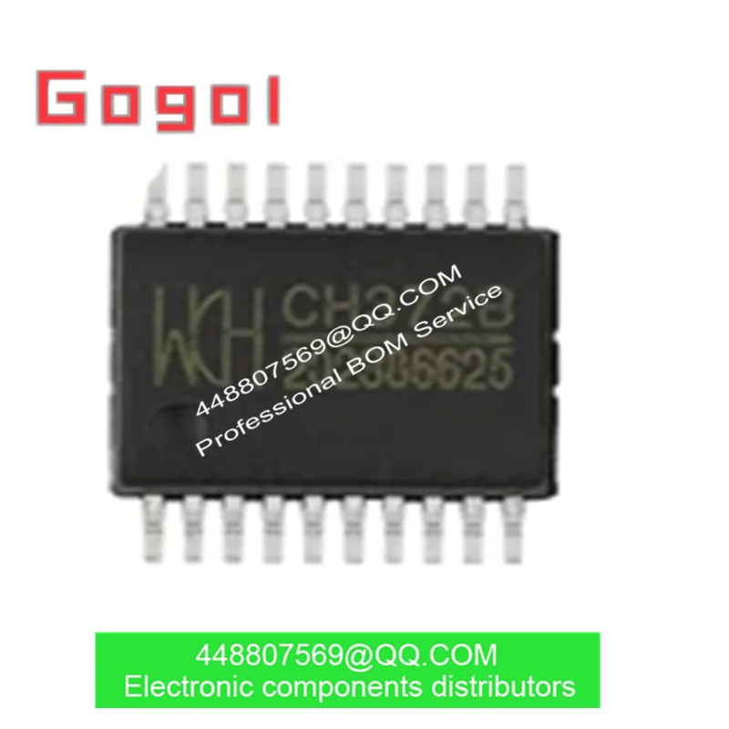 Original genuine 372B CH372B CH372 SSOP-20 USB interface serial port chip dense pin chip 1Pcs