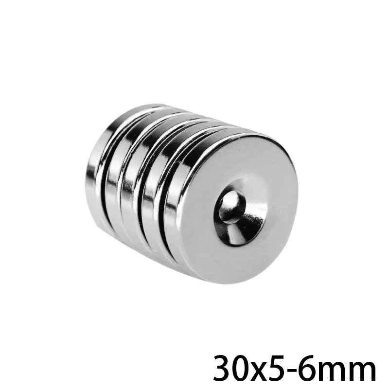 30x5-6 MM Round Strong Magnet Disc 30*5 MM Hole 6mm Circle Magnets 30X5-6mm for Home Refrigerators, Offices DIY 30*5-6