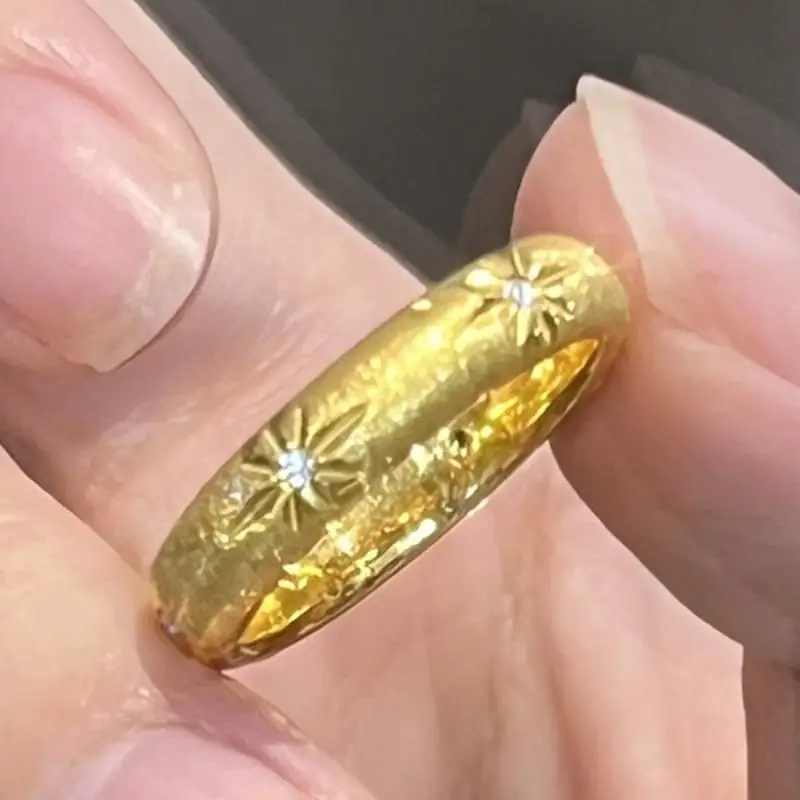 

Новинка, высококачественный дизайн, матовые кольца, подвески, креативные матовые шестиугольные кольца со звездами и бриллиантами для женщин, легкие роскошные ювелирные изделия