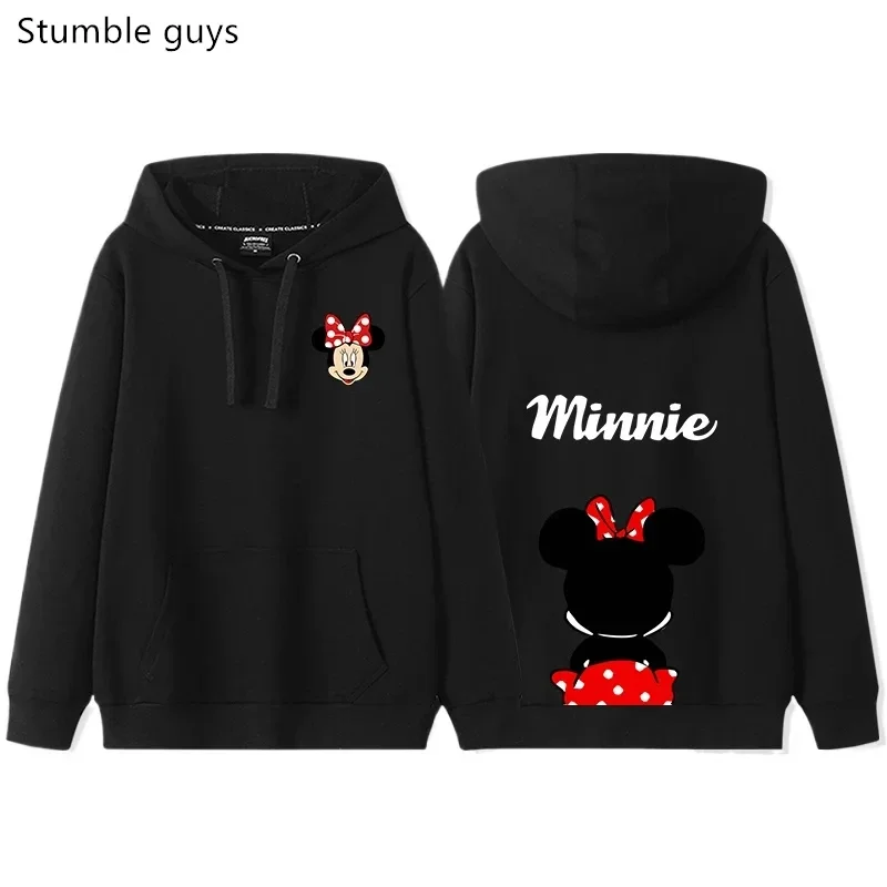 ديزني ميكي ماوس هوديي الخريف زوجين الزي الجديد الكرتون أفضل صديق الزي المرأة فضفاضة قناع السترة هوديي سترة أعلى