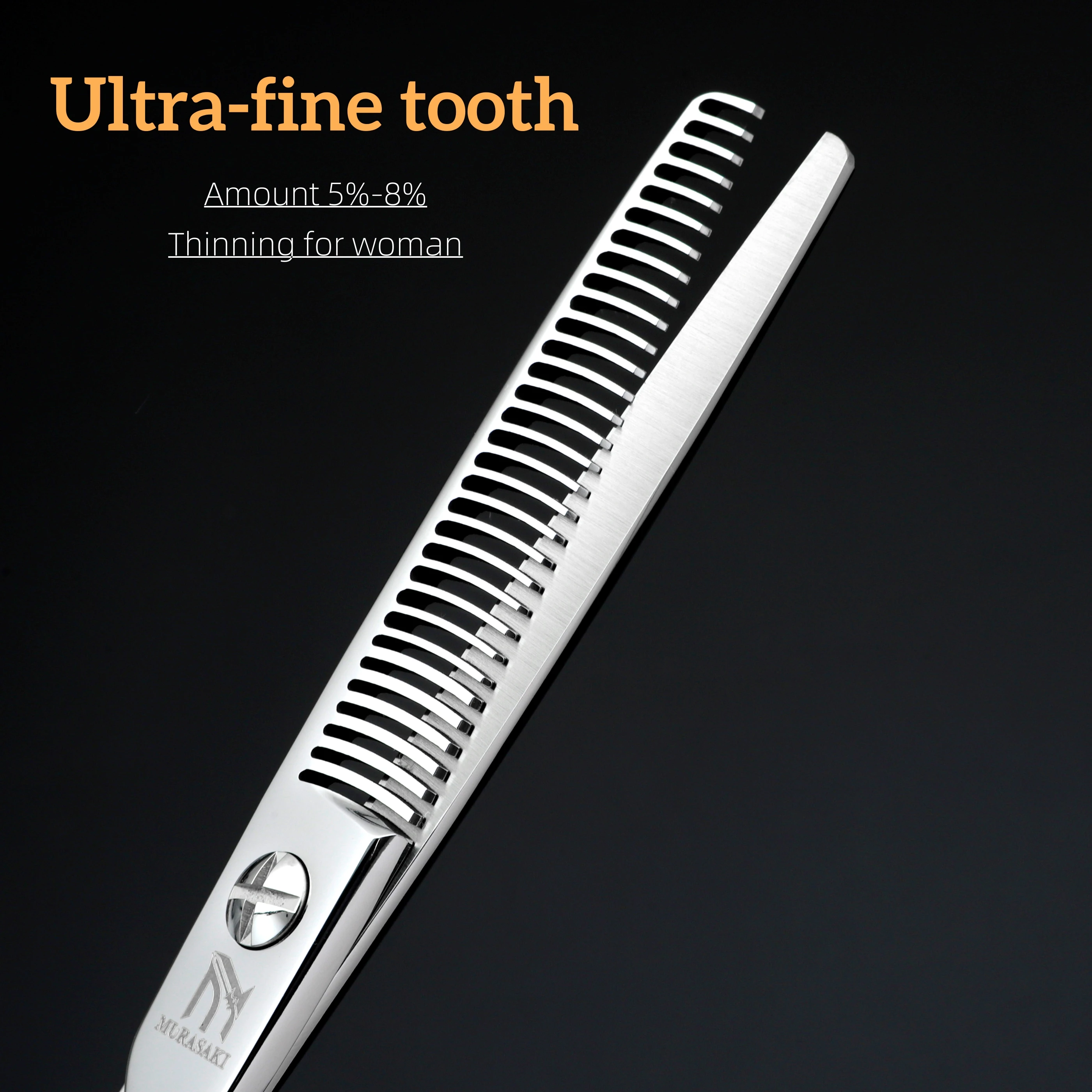 مقص تخفيف احترافي من موراساكي، المبلغ 5 إلى 8 أجهزة ترقق الأسنان فائقة الدقة للمرأة، ملحقات محل الحلاقة عالية الجودة #3