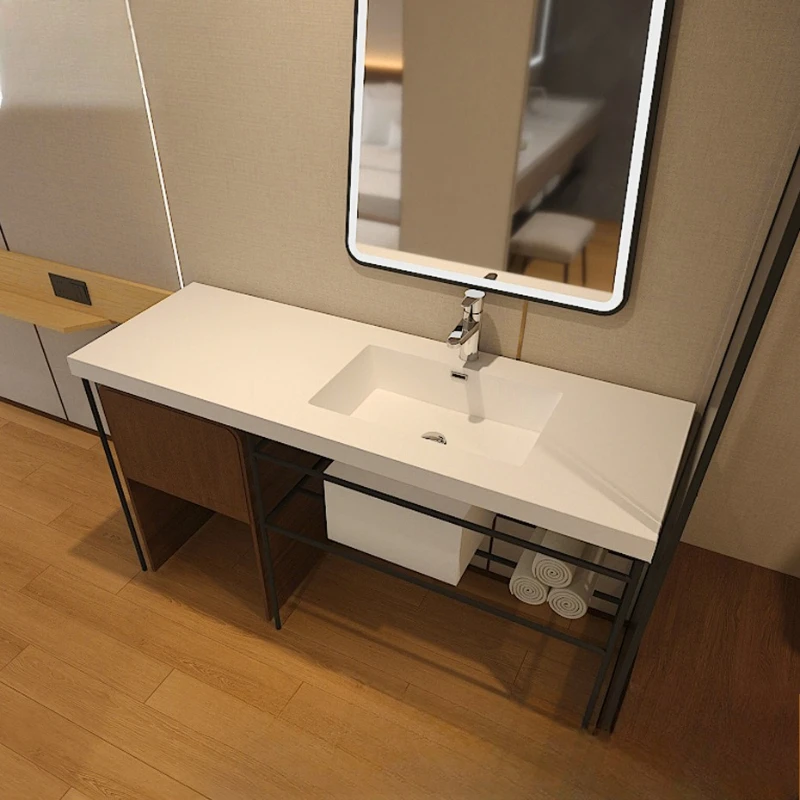 

Hotel simple wash basin seamless artificial stone integrated basin toilet bathroom cabinet acrylic gel clothes washbasin