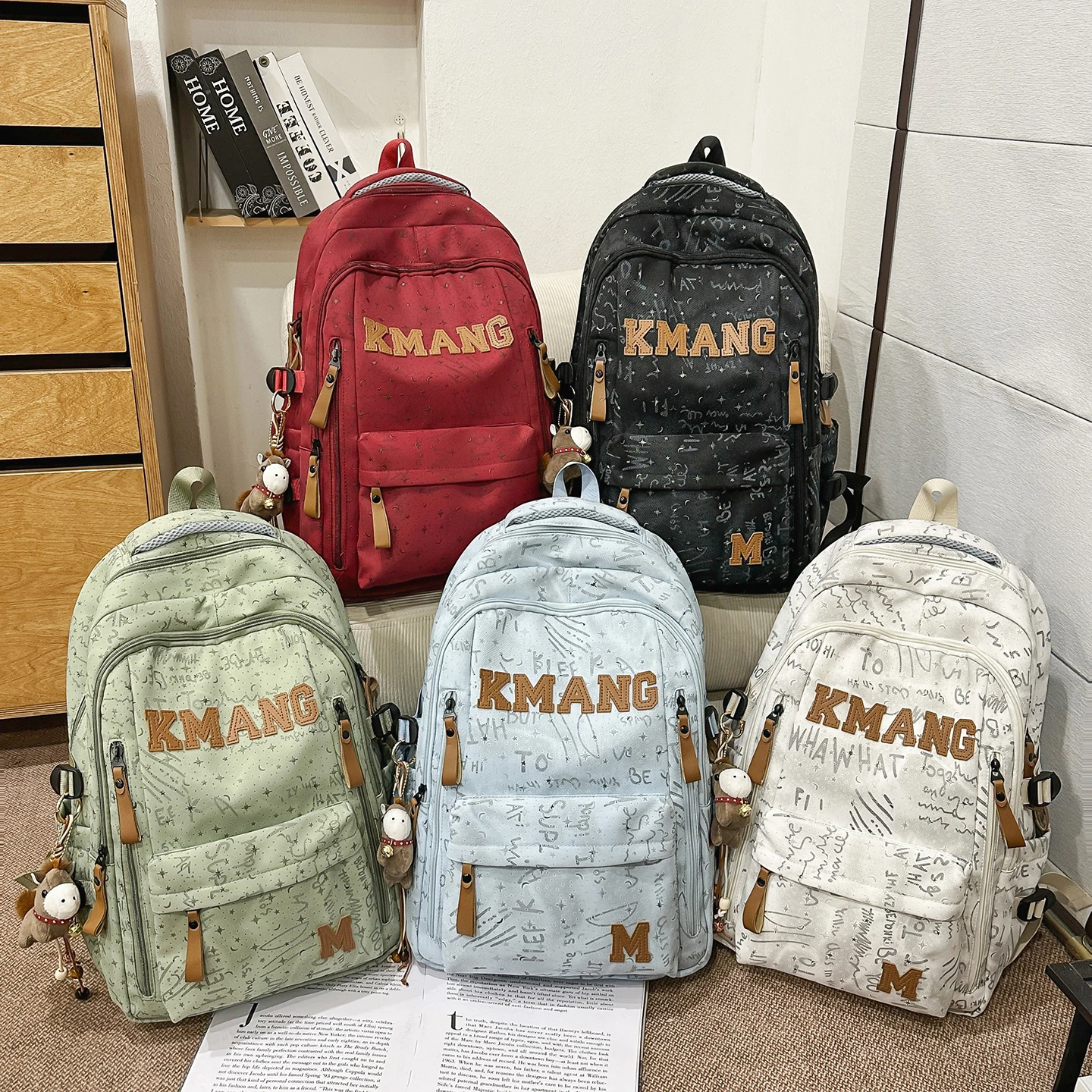 

High Aesthetic Dual Shoulder Bag Korean Fashion Simple Computer Bag Outdoor Travel Trendy Large Capacity Backpack