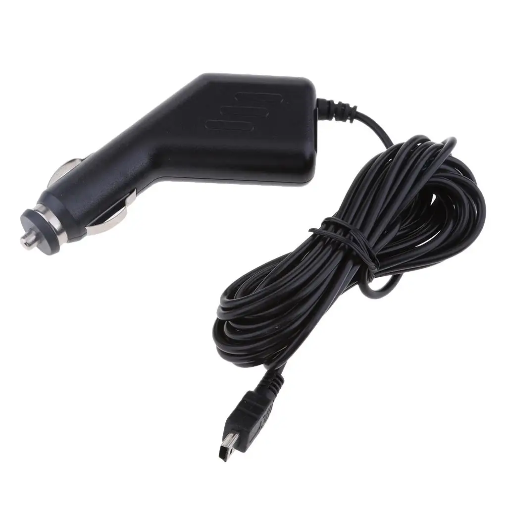 Car Charging Cable with 12V to 24V Input Mini USB Straight Head for Cam and GPS General Vehicle Power