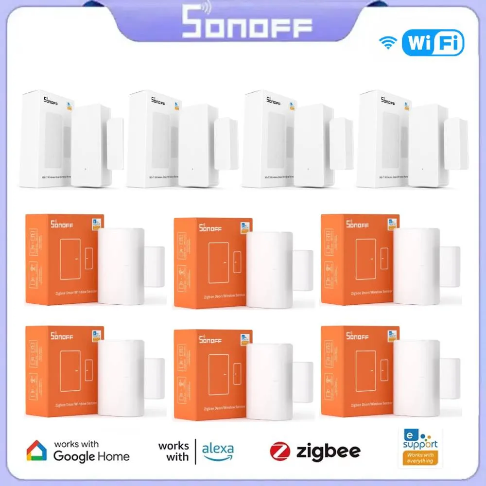 SONOFF DW2 WiFi/ SNZB-04P Zigbee Window Door Sensor Smart Home Security Door Open/Closed Detectors For EWeLink Alexa Google Home