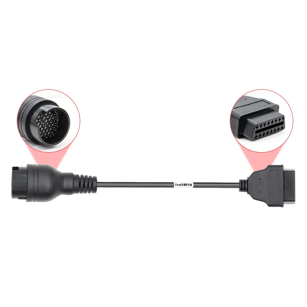 38pin to 16pin OBD Connect Cable Connector Adapter for Iveco  for OBD2 Adapter Scanner