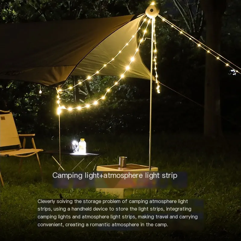 LED String Lights Christmas Wedding Decoration Lanterns Rechargeable 10m Strip Outdoor Camping Tent Canopy Garden Yard Star Lamp