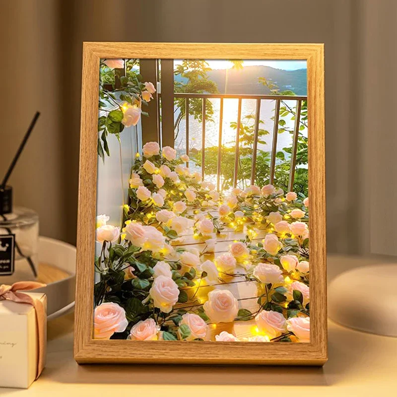 Rose Tulpe Malerei Blume Meer Romantische Nachtlicht Schlafzimmer Nacht Ornament Zimmer Wohnzimmer Wand Dekorative Dekore Ästhetik