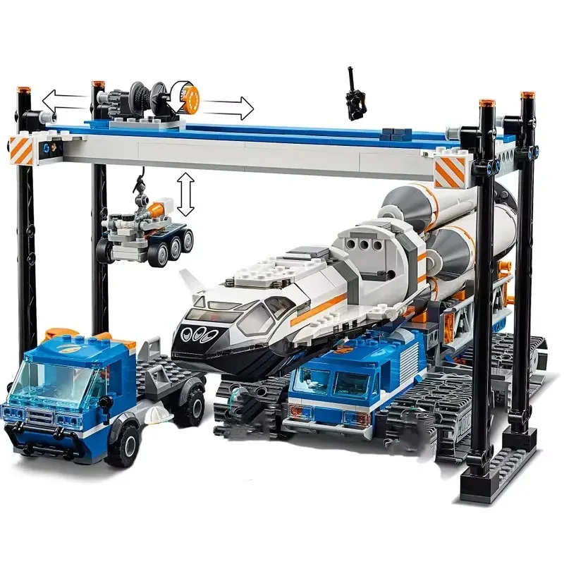 

Third Party Compatible MOC Sets City Series Building Blocks Rocket Loading NASA Transportation Center Children's Toys Gift