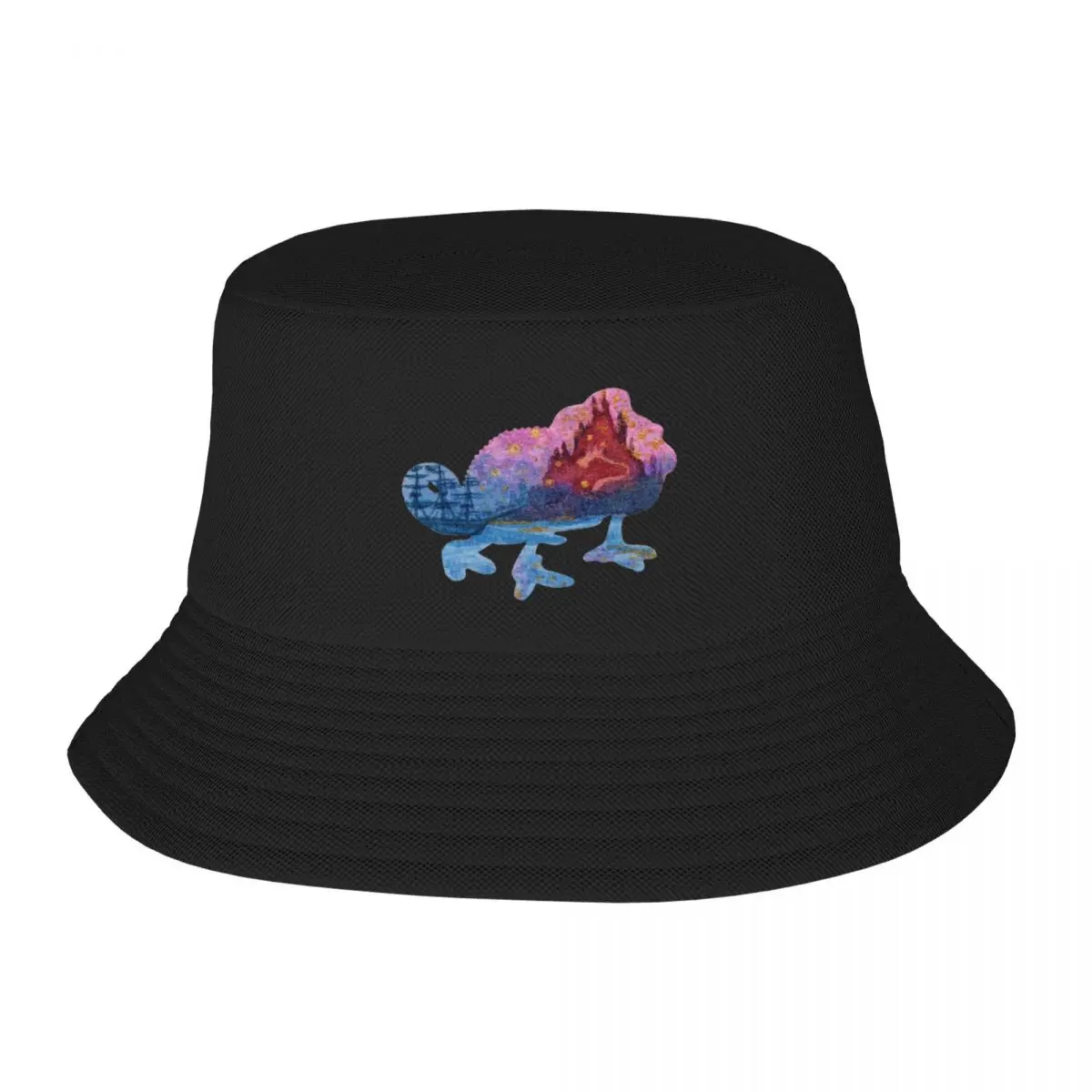 Watercolor Silhouette Tangled Pascal Bucket Hat |-F-| Christmas Hat beach hat Fishing cap Designer Man Women's