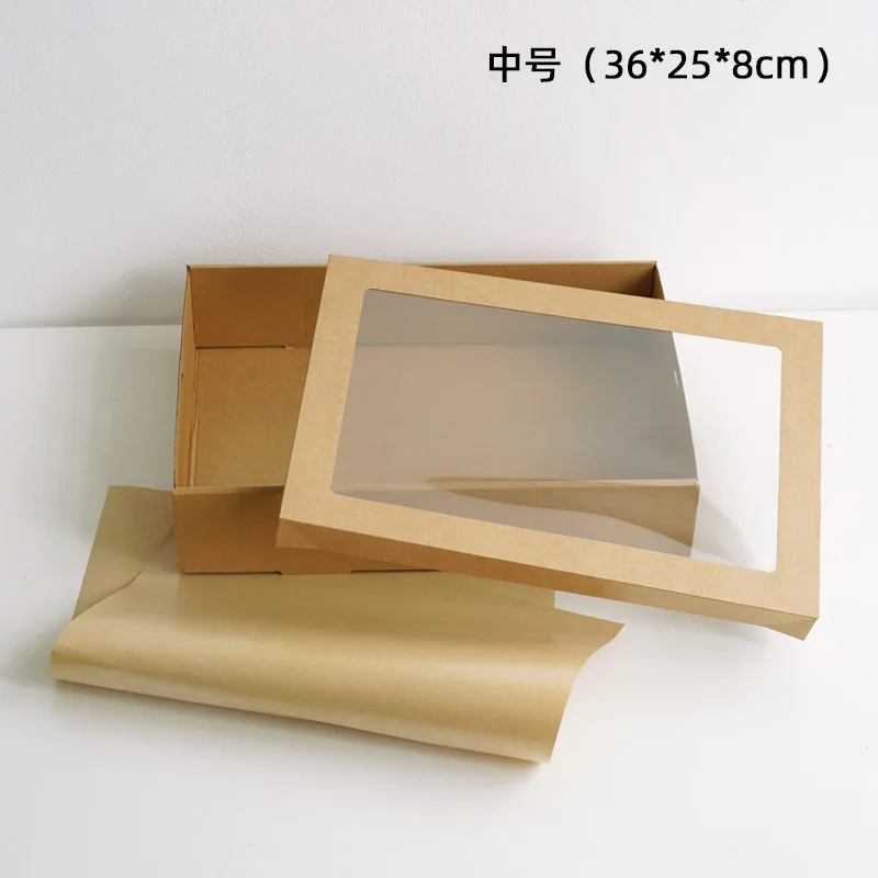 Customized. Internet Celebrity Picnic Box Disposable Lunch Box Travel Camping Outdoor Outing Bento Sushi Kraft Paper Packing Box