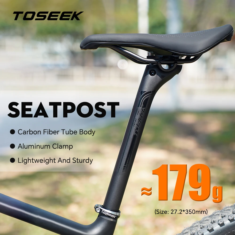 

TOSEEK Carbon Seatpost 27.2 31.6mm Length 400mm Matte Black MTB Road Bike Seat Post Seat Tube Bicycle Parts MTB Carbon Canoe