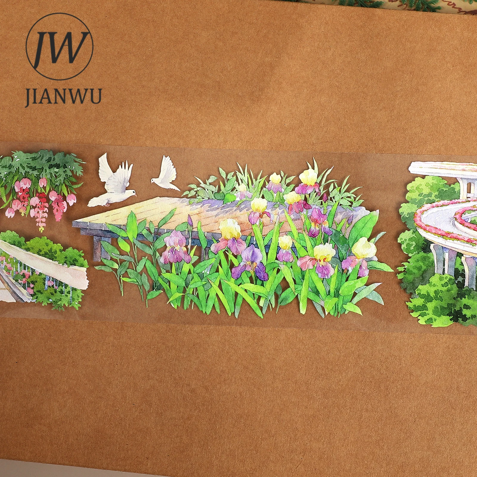 เทป PET ลายวินเทจ 70 มม.*5.4 ม. ลายดอกไม้ ทางเดิน วัสดุตกแต่งสำหรับงานคอลลาจ สมุดภาพ DIY สร้างสรรค์ อุปกรณ์เครื่องเขียน