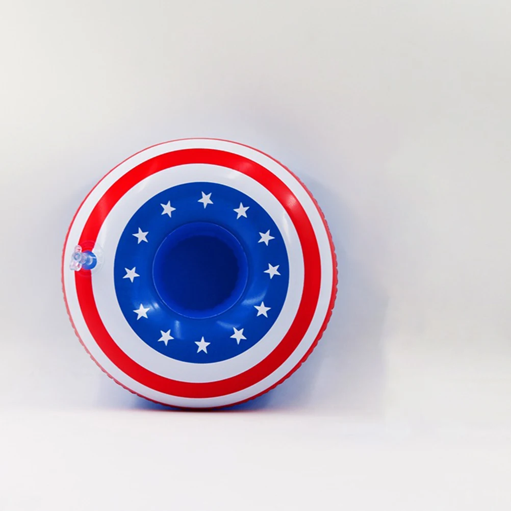 6pcs American Inflatable Table Placemats Inflation Placemats Cup Holders Heat Resistant Party Decorative Tabletop Set