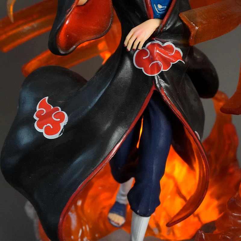 ฟิกเกอร์นารูโตะ อุจิวะ อิทาจิ อะคาสึกิ ขนาด 35 ซม. วัสดุ PVC แบบไขว้กับหมวกฟาง ของสะสมตั้งโต๊ะสำนักงาน ของขวัญวันเกิด