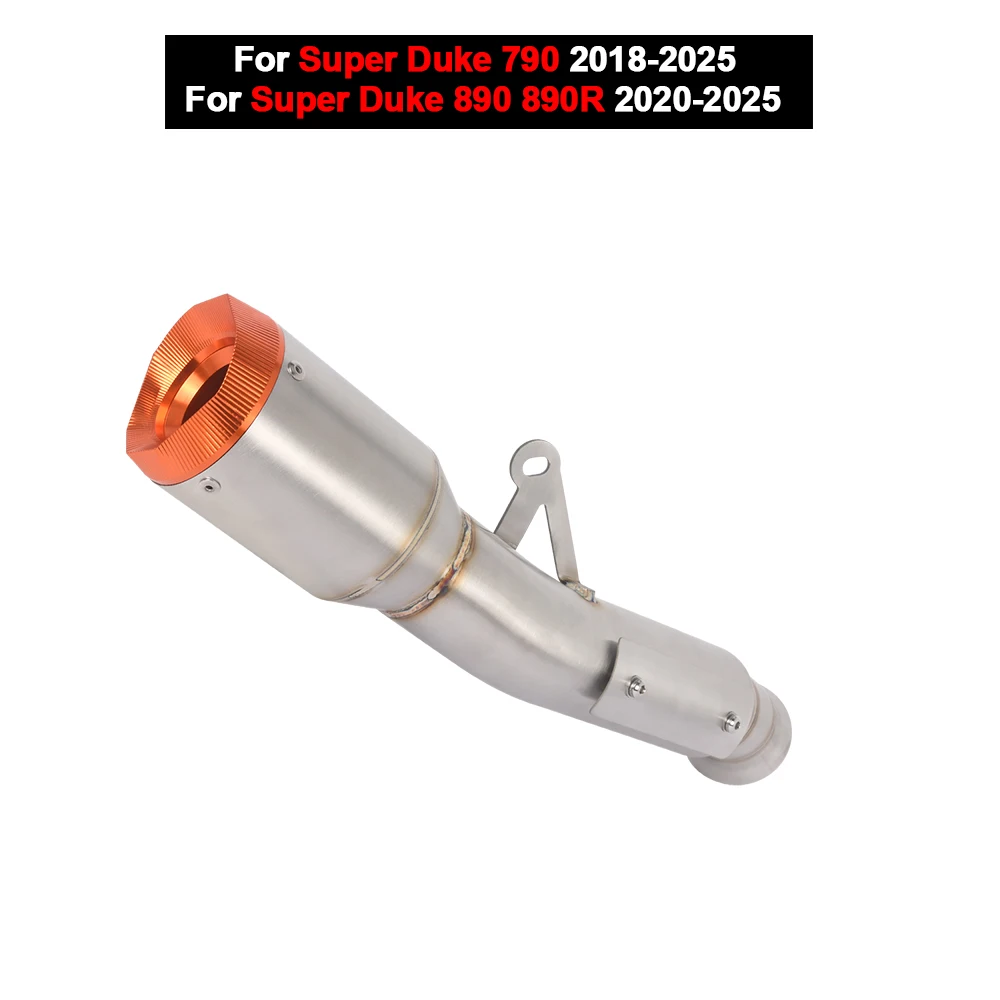 

Motorcycle Modified Exhaust System Stainless Steel Middle Link Pipe Muffler For Super Duke 790 2018-2025 890 890R 2020-2025